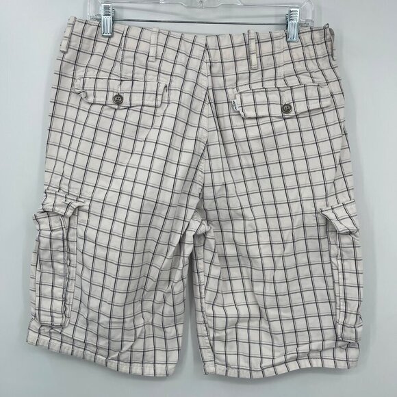 Levi's 569 Plaid Cargo Shorts Men's‎ 31 Half Pants Preppy Window Pane - Picture 2 of 10